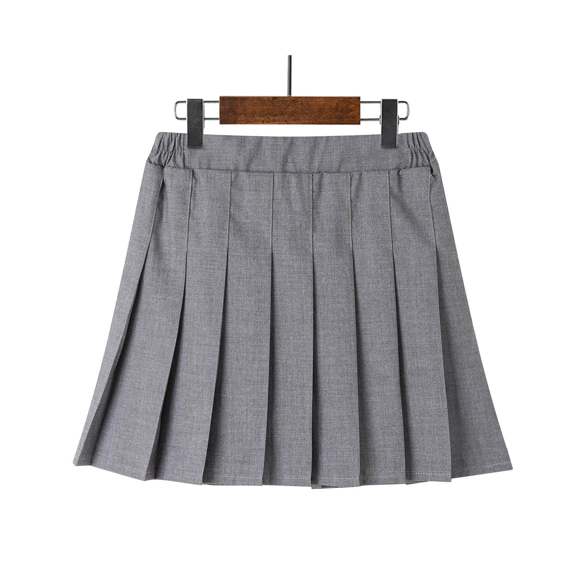 Girls' Pleated Skirt – 2024 Korean-Style School Uniform, Classic Preppy Short Skirt for Kids