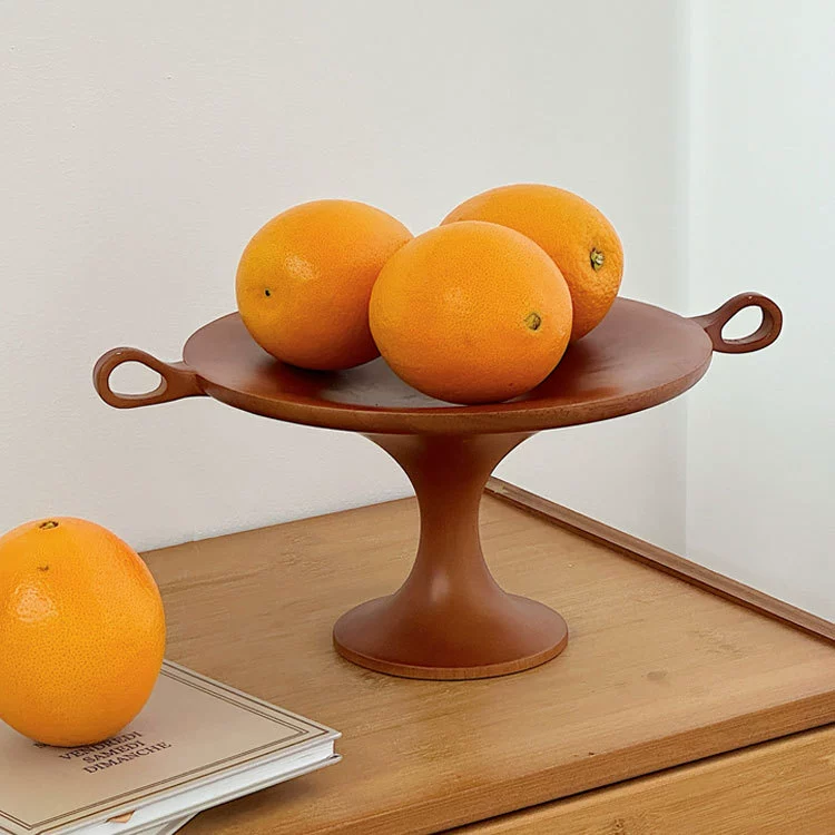 Wood Color Double Ear Fruit Placement Tray