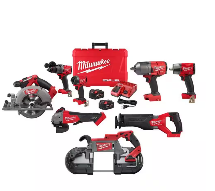 MW M18 FUEL 18-Volt Lithium Ion Brushless Cordless Combo Kit 6-Tool with 12 in. High Torque Impact Wrench and Band Saw