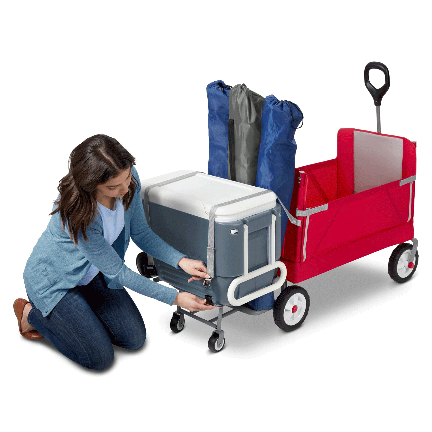 Radio Flyer, 3-in-1 Tailgater Wagon with Canopy, Folding Wagon, Red