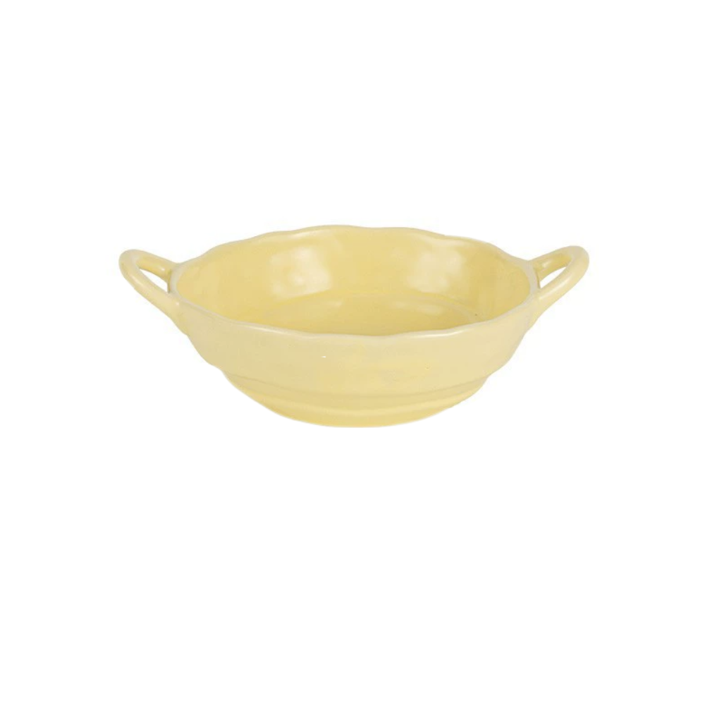 Japanese Ceramic Matte Double-Handled Soup Bowl