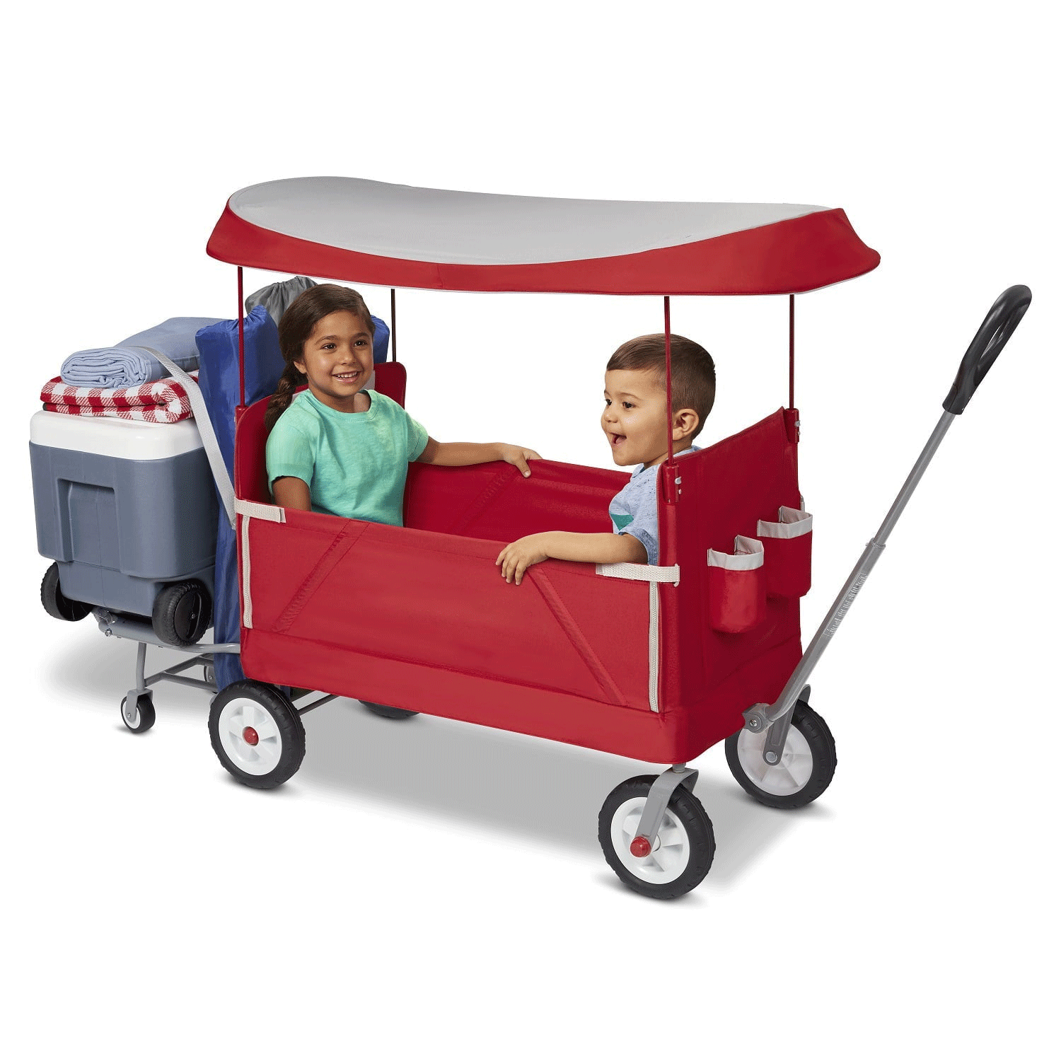 Radio Flyer, 3-in-1 Tailgater Wagon with Canopy, Folding Wagon, Red