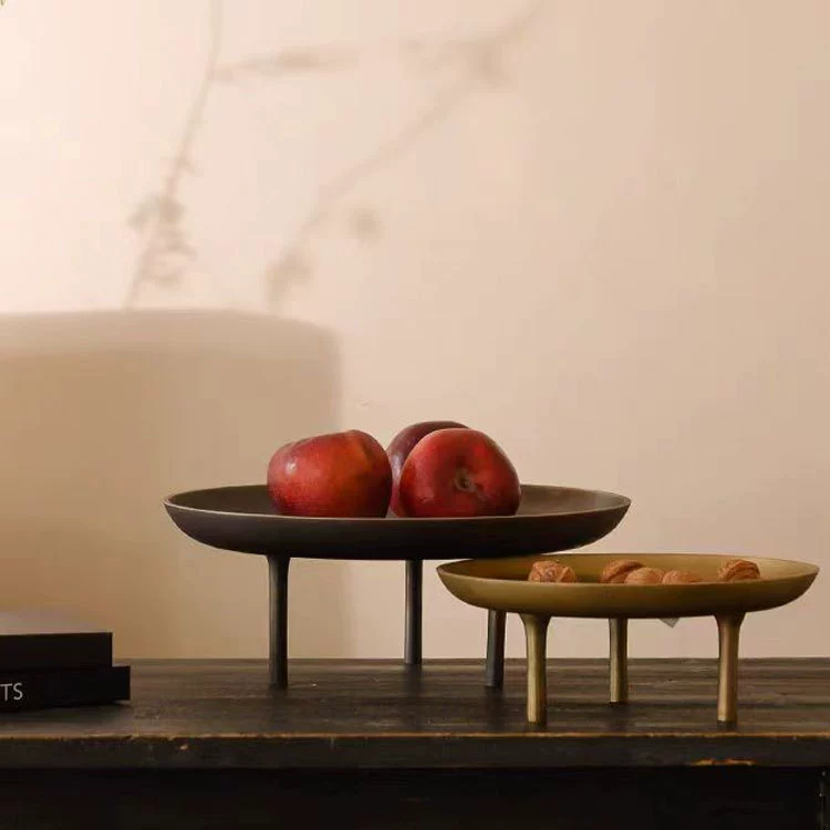 Modern Three-Legged Metal Fruit Tray