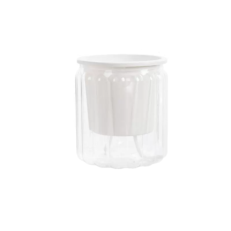 Meixuan Self-Watering Transparent Plastic Pot for Effortless Water Culture