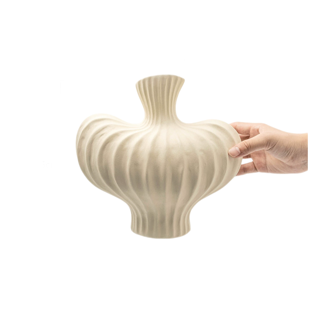 Luxurious Sculptural Ceramic Vase, Elegant Flower Arrangement Holder for Home, Living Room & Entryway Décor