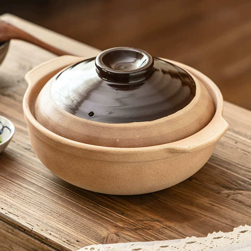 High-Temperature Resistant Clay Pot with Lid