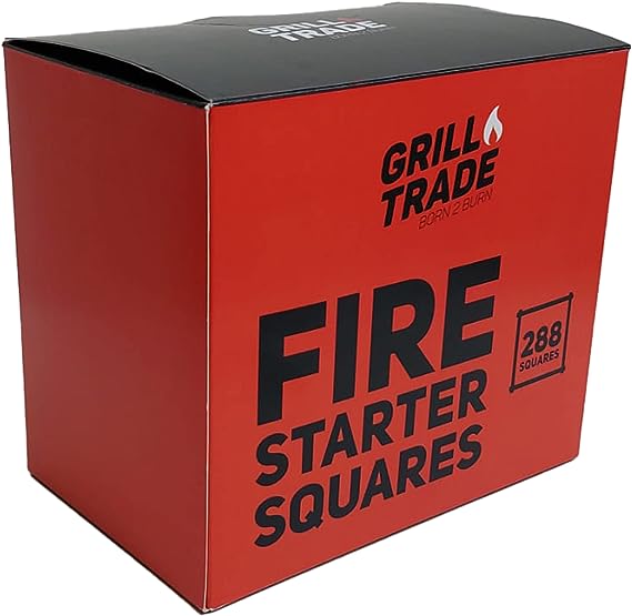 Grill Trade Fire Starter Squares - 64 Pieces Natural Fire Starters for Fireplace, Campfires, Wood Stove, Grill, Fire Pit, Barbeque - Indoor Outdoor Fire Starters