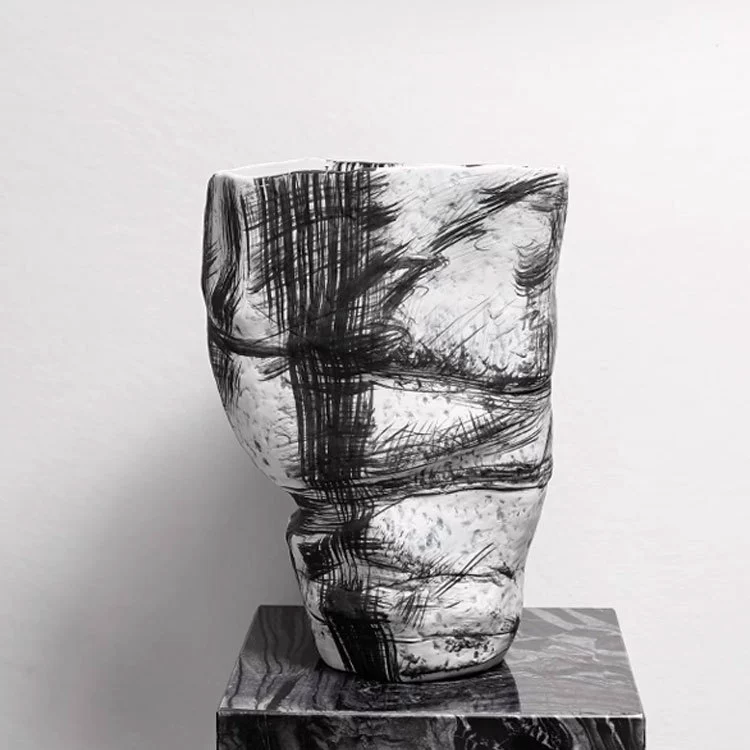 Black and White Art Vase