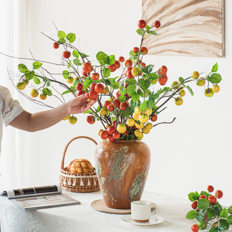 Faux Persimmon Fruit Bouquet - Resin Artificial Persimmons 