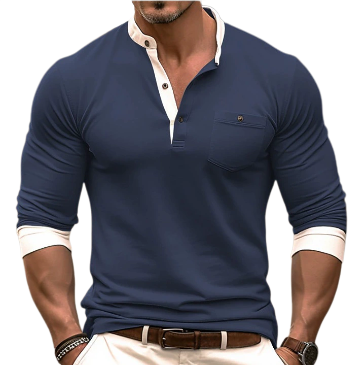 Men's Long Sleeve Crew Neck T Shirt Basic Layering Shirt European and American Style