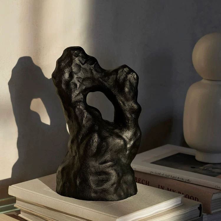 Abstract Black Craft Sculpture