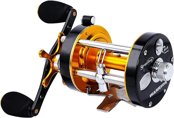 Sougayilang Fishing Reels Round Baitcasting Reel - Conventional Reel - Reinforced Metal Body and  Star Drag