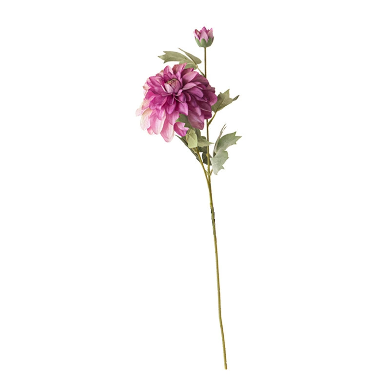 Faux Dahlia Flower Bouquet - Realistic Artificial Floral Arrangement for Living Room, Dining Table, and Tabletop Decor, Instagram-Worthy Design