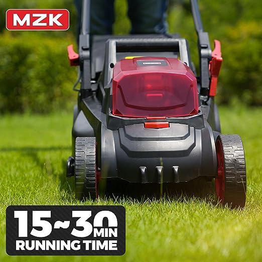 MZK 20V 13'' Brushless Cordless Push Lawn Mower, 4-Position Mowing Height Adjustment w/Removeable 7-Gallon Collection Bag(2 x 4Ah Batteries and Fast Charger Included)