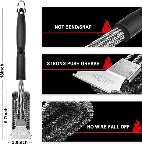 GRILLART Grill Brush and Scraper, Extra Strong BBQ Cleaner Accessories, Safe Wire Bristles 18