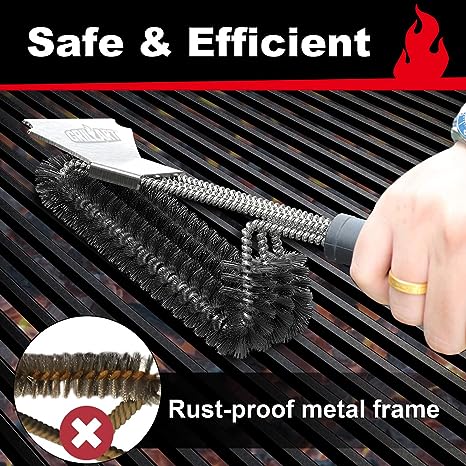 GRILLART Grill Brush and Scraper, Extra Strong BBQ Cleaner Accessories, Safe Wire Bristles 18