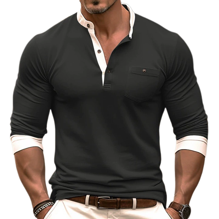 Men's Long Sleeve Crew Neck T Shirt Basic Layering Shirt European and American Style