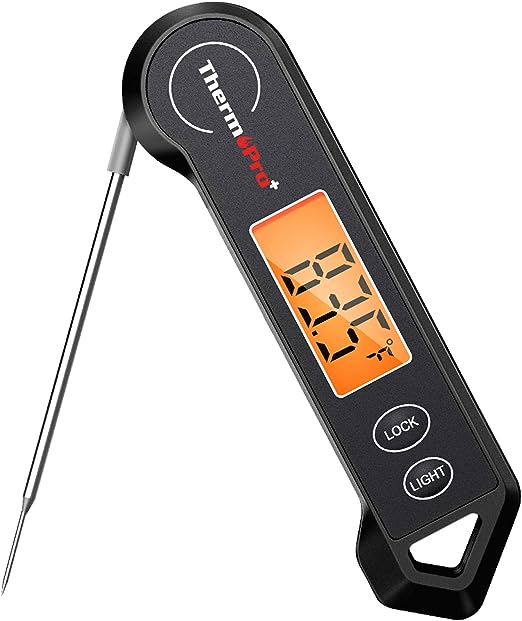 ThermoPro TP19H Digital Meat Thermometer for Cooking with Ambidextrous Backlit, Waterproof Kitchen Cooking Food Thermometer for BBQ Grill Smoker Oil Fry Candy Instant Read Thermometer