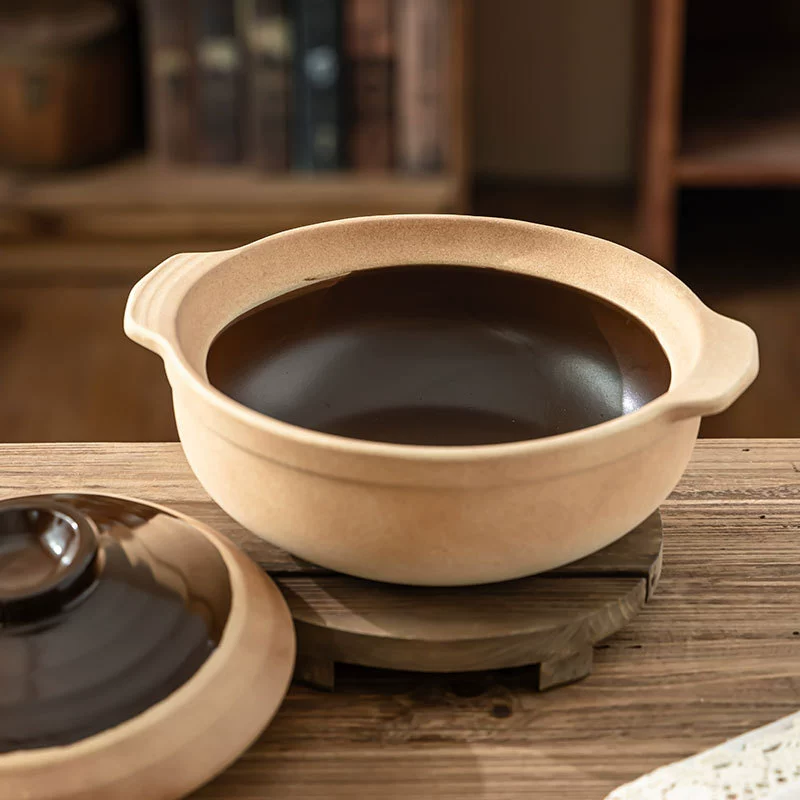 High-Temperature Resistant Clay Pot with Lid