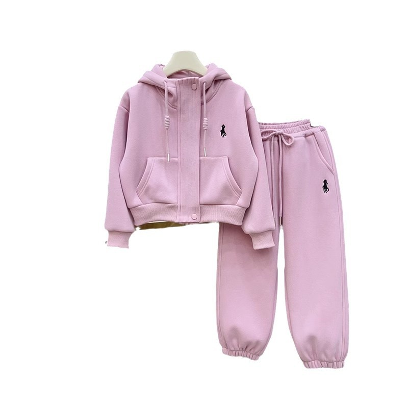 Girls' Sporty Sweatshirt Set – Trendy Loose-Fit Two-Piece Outfit for Fall