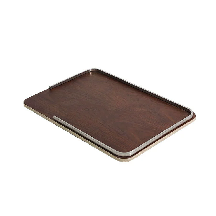 Modern Art Luxe Wood Tray for Living Room, Showrooms, and Home Decor