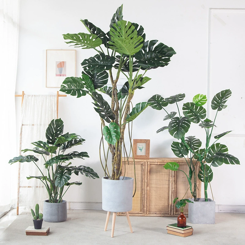 Large Faux Monstera Plant - Giant Artificial Swiss Cheese Plant for Floor Display and Window Decor