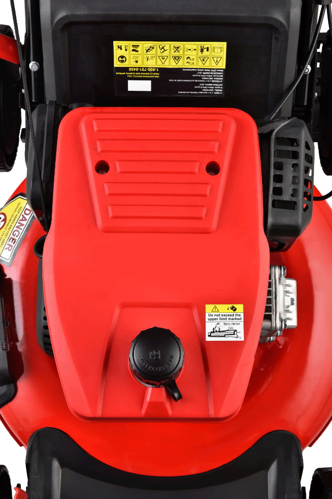 PowerSmart 209CC Engine 21" 3-in-1 Gas Powered Push Lawn Mower DB2194PH with 8" Rear Wheel, Rear Bag, Side Discharge and Mulching