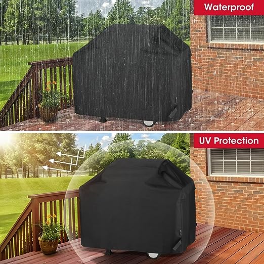 Unicook Grill Cover 55 Inch, Heavy Duty Waterproof Barbecue Gas Grill Cover, Fade and UV Resistant BBQ Cover, Durable Barbecue Cover, Compatible for Weber Char-Broil Nexgrill Grills and More