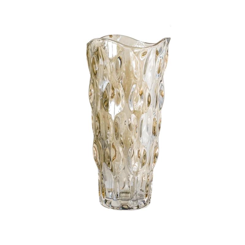 Nordic Crystal Glass Vase - High-End Elegant Flower Vase for Fresh Flowers, Hydroponic Floral Arrangements, Transparent Décor