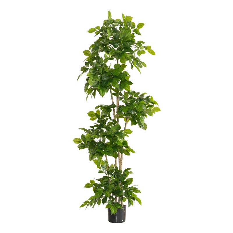 Large Faux Money Tree Plant - High-End Artificial Greenery with Small Leaves for Living Room and Floor Decor