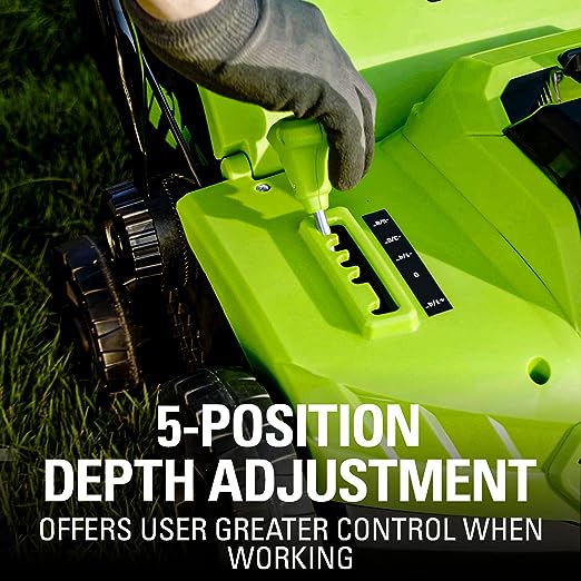 Greenworks 40V (2-In-1) Dethatcher / Scarifier, 5Ah USB Battery and Rapid Charger Included, DT40B510