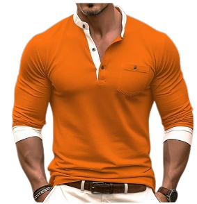 Men's Long Sleeve Crew Neck T Shirt Basic Layering Shirt European and American Style