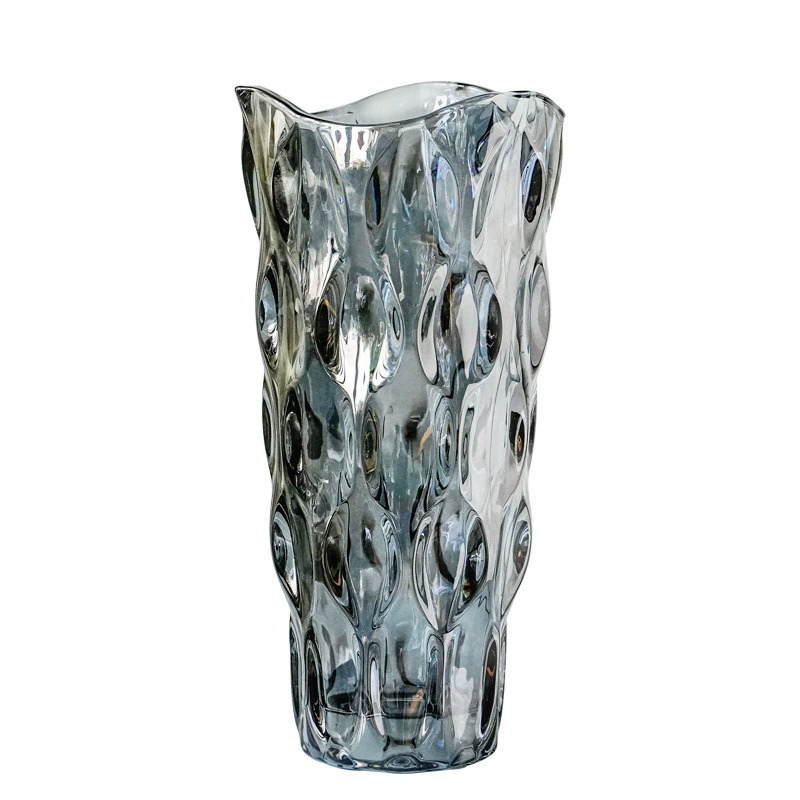 Nordic Crystal Glass Vase - High-End Elegant Flower Vase for Fresh Flowers, Hydroponic Floral Arrangements, Transparent Décor