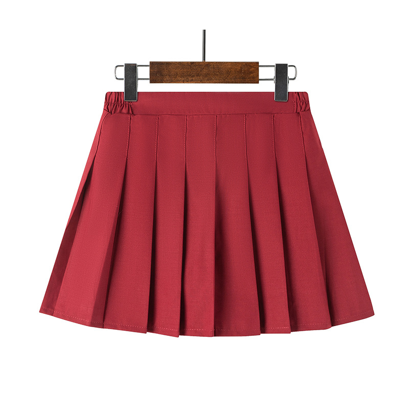 Girls' Pleated Skirt – 2024 Korean-Style School Uniform, Classic Preppy Short Skirt for Kids