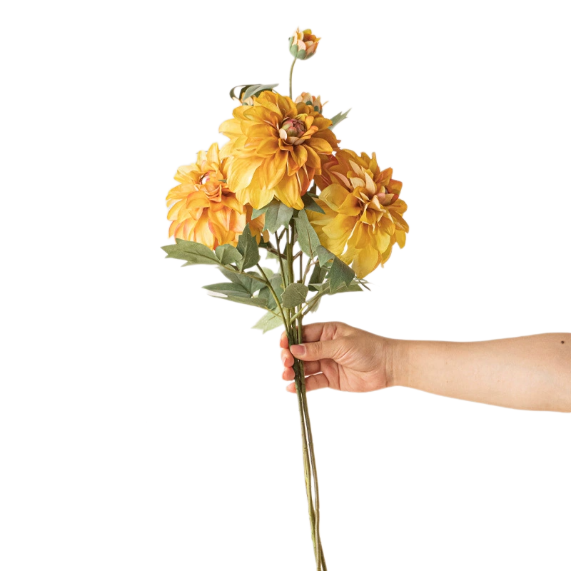 Realistic Artificial Dahlia Bouquet for Indoor Tabletop Decor