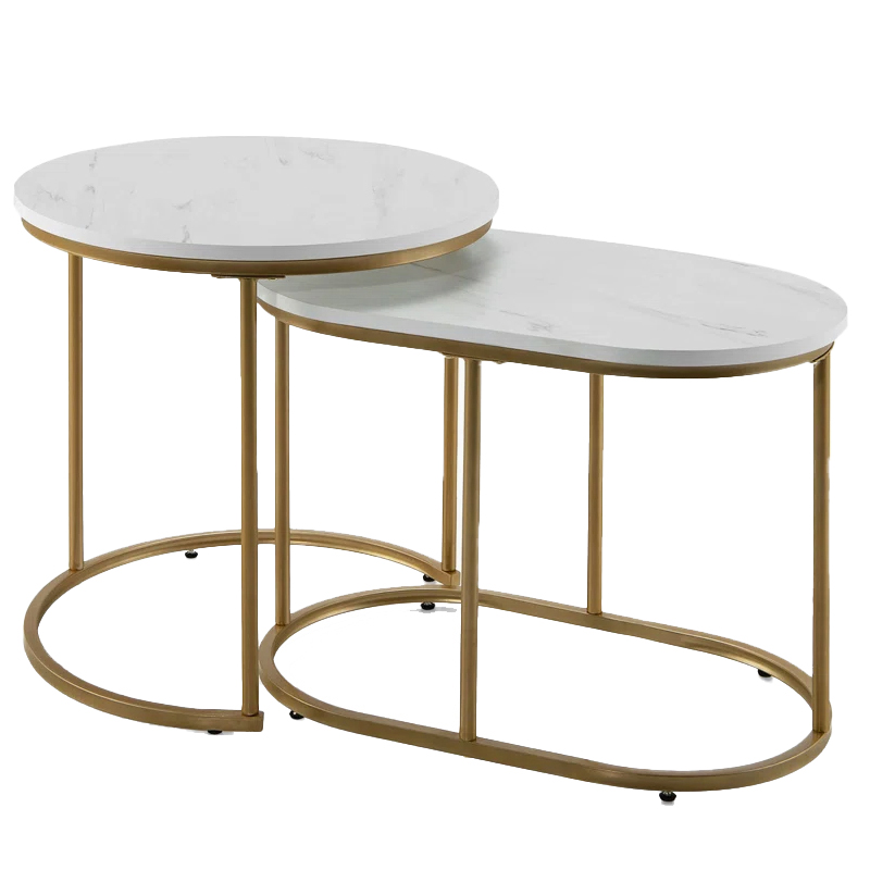 Nesting Coffee Table Modern Set Of 2 Marble Coffee Side Table Set Living Room