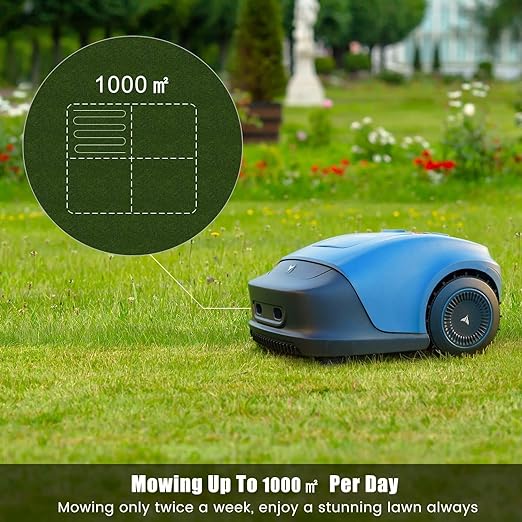 HOOKII Neomow S Robotic Lawn Mower - 1/4 Acre Capacity, Parallel Mowing, Re-Cutting & Auto-Recharge, Bluetooth/WiFi/4G, 4400mAh Large Battery, Anti-Lost, Includes Charger (4G Version)