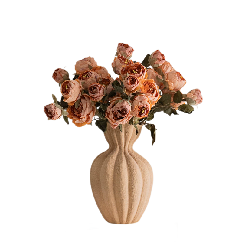 High-End Faux Peony Bouquet - Elegant Artificial Flower Arrangement for Living Room, Dining Table, and Tabletop Decor