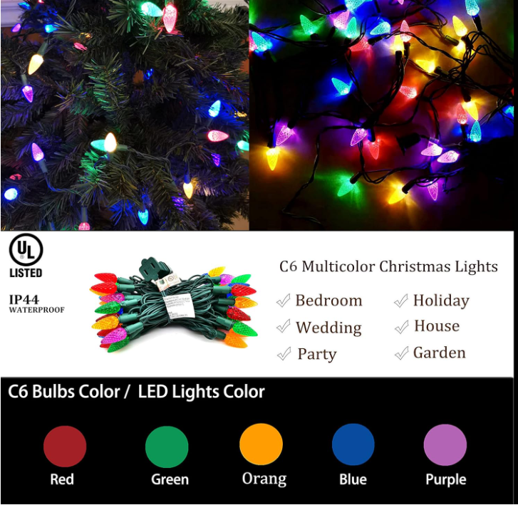 Celebrations LED C6 Multicolored 300 ct String Christmas Lights 74.5 ft.💝(LAST DAY CLEARANCE SALE 70% OFF)