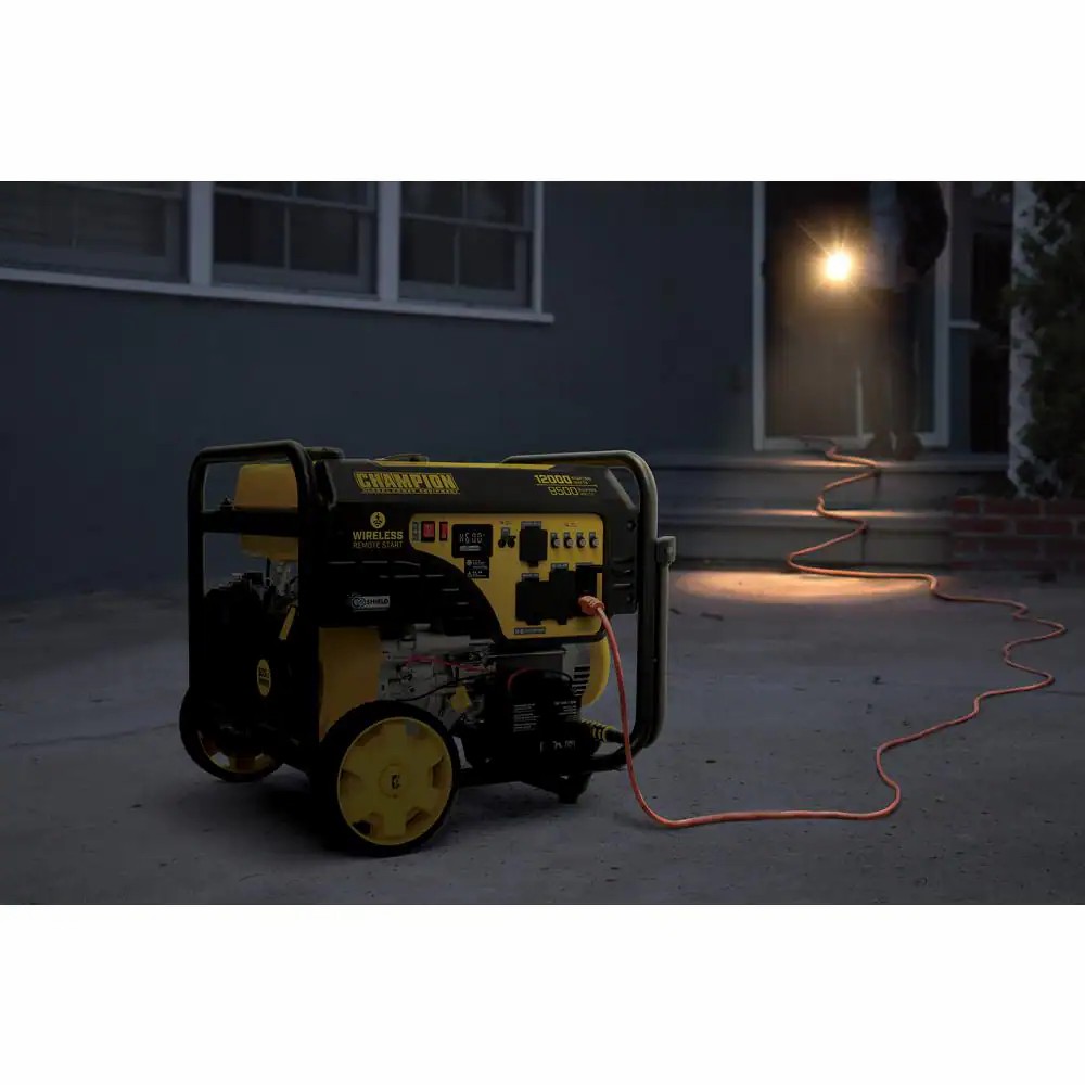 12,000/9,500-Watt Wireless Remote Start Gasoline Powered Portable Generator with CO Shield