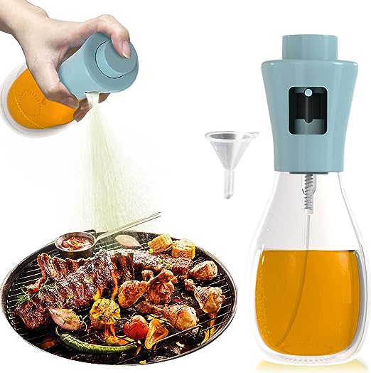 Olive Oil Sprayer for Cooking, 200ml glass Olive oil sprayer Mister, cooking oil sprayer, Oil Spray Bottle, canola oil sprayer, air fryer for Salad Making, Baking, Frying, BBQ, Grilling Kitchen Tools