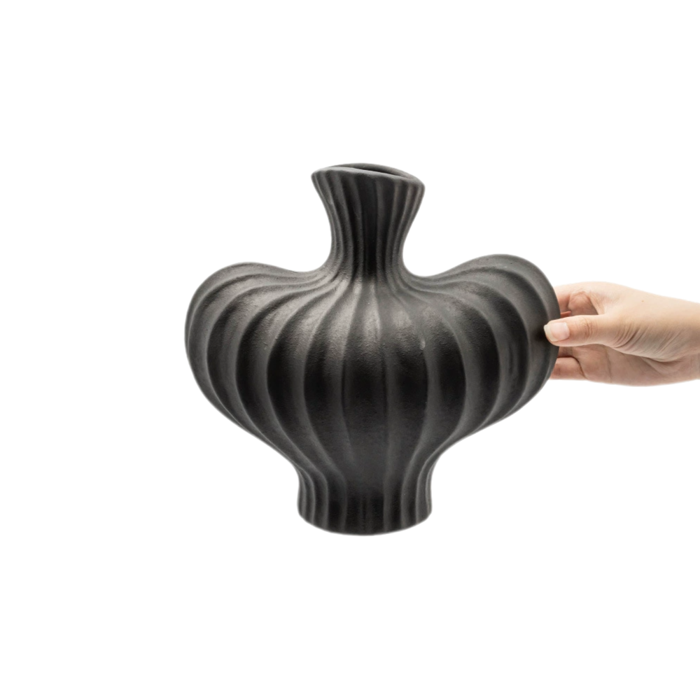 Luxurious Sculptural Ceramic Vase, Elegant Flower Arrangement Holder for Home, Living Room & Entryway Décor