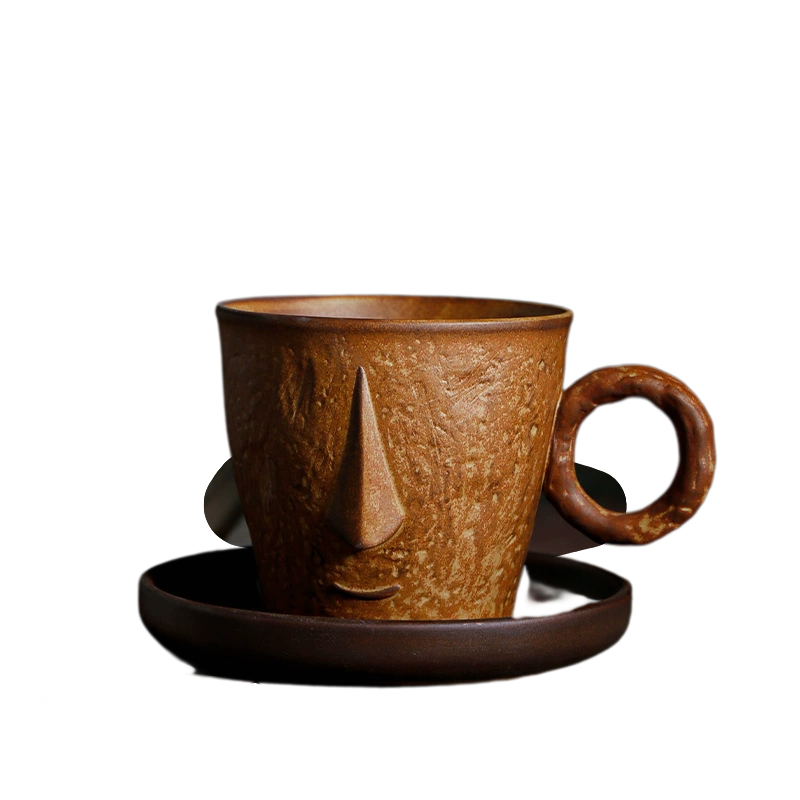 Creative Handcrafted Large Capacity Latte Coffee Cup Artisanal Design