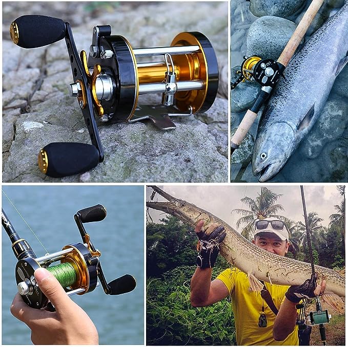 Sougayilang Fishing Reels Round Baitcasting Reel - Conventional Reel - Reinforced Metal Body and  Star Drag