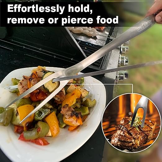 GRILLART BBQ Tools Grill Tools Set - 18Inch Grilling Tools BBQ Set - Grill Accessories w/BBQ Tongs, Spatula, Fork, Brush - Stainless Grill Kit Grilling Set - Gift Ideas BBQ Accessories, Gifts for Men