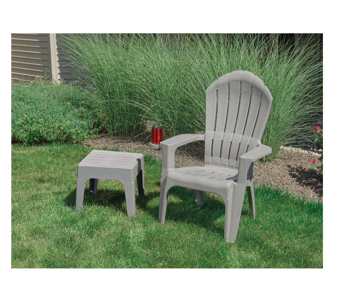 Adams Big Easy Gray Polypropylene Frame Adirondack Chair