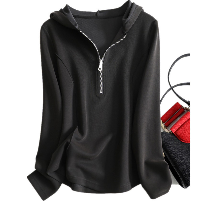 Plus-Size 300LB Loose-Fit Hoodie – Long-Sleeve Slimming Layered Top for Autumn