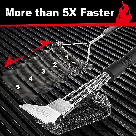 GRILLART Grill Brush and Scraper, Extra Strong BBQ Cleaner Accessories, Safe Wire Bristles 18