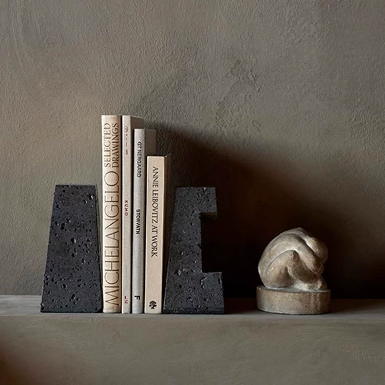 Sabi Lava Stone Bookends & Decor