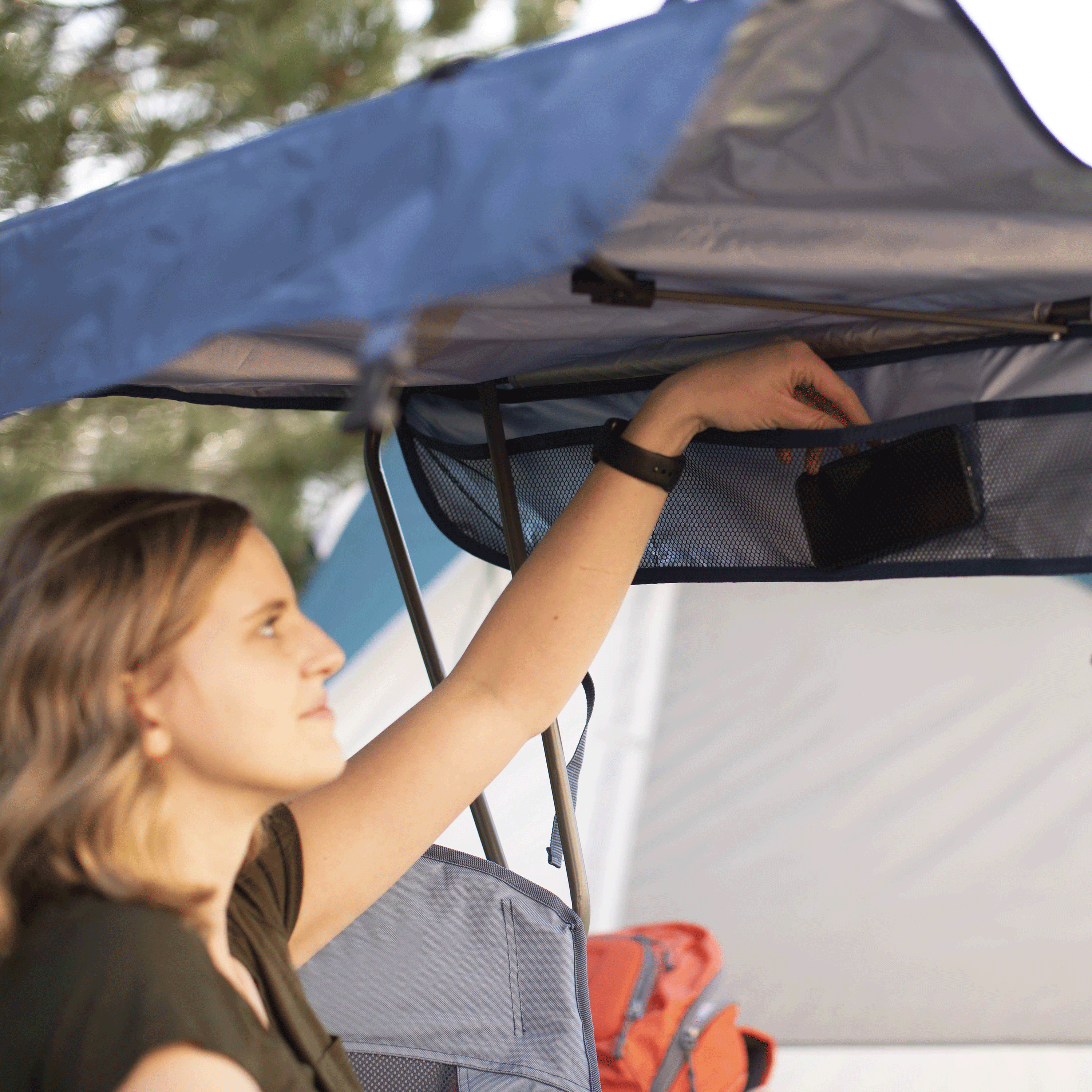 Ozark Trail Sand Island Shaded Canopy Camping Chair with Cup Holders